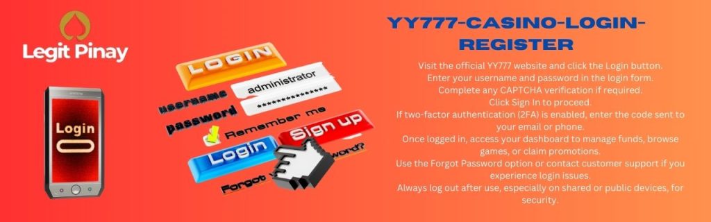 yy777 casino login register banner - How to register step by step images